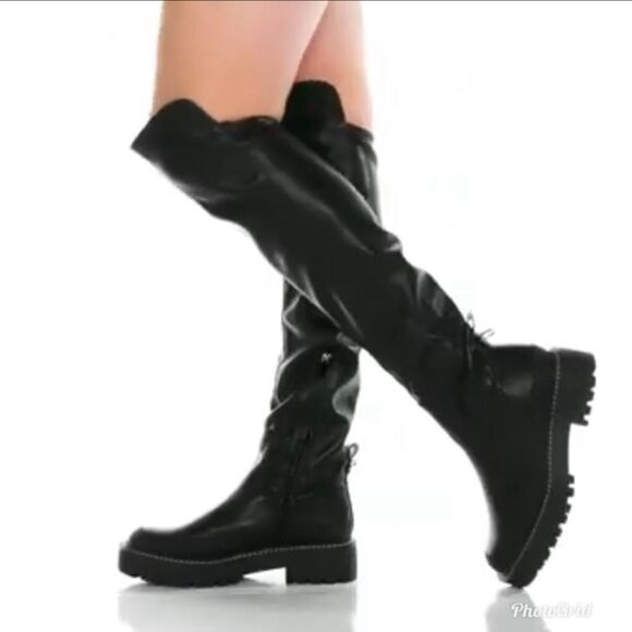 Revolve Sam Edelman Lerue Over The Knee Tall Lug Boots - Picture 3 of 13